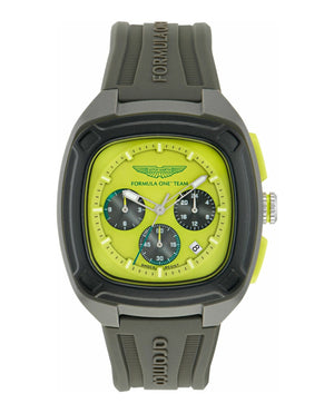 OVR Grey/Light Green Dial/gray Silicone Strap Light Green Dial