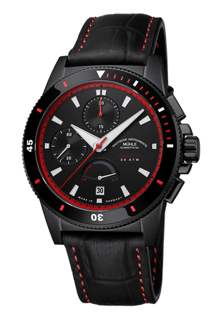 Sportivo Power Black Red / Black Leather | Black Dial