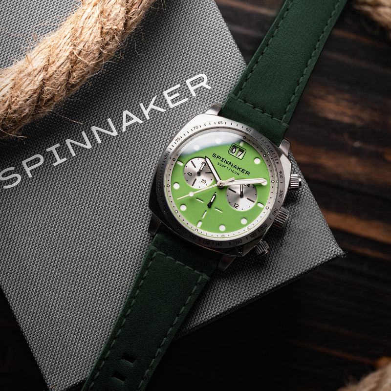 Hull Chronograph Green / Leather | Green Dial