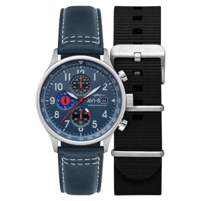 Classic Chronograph Blue / Leather Blue Dial