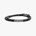 Black Czech Glass Double, Scattered Sterling M (7.25" Wrist) |  Dial