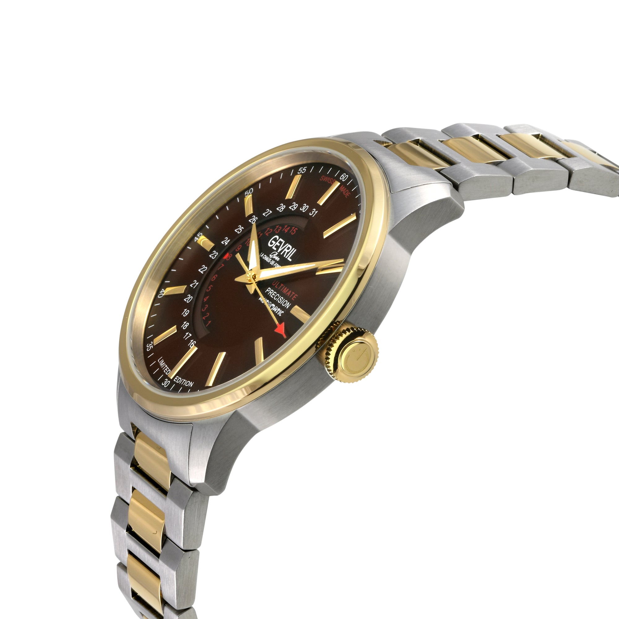 Guggenheim Sellita SW 220 Custom date wheel, SS Case, Brown dial, SS Bracelet | Brown Dial