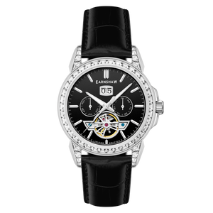 Nobility Nawab Grand Date Calendar Open Heart Automatic Limited Edition Black / Genuine Leather Strap | Black Dial