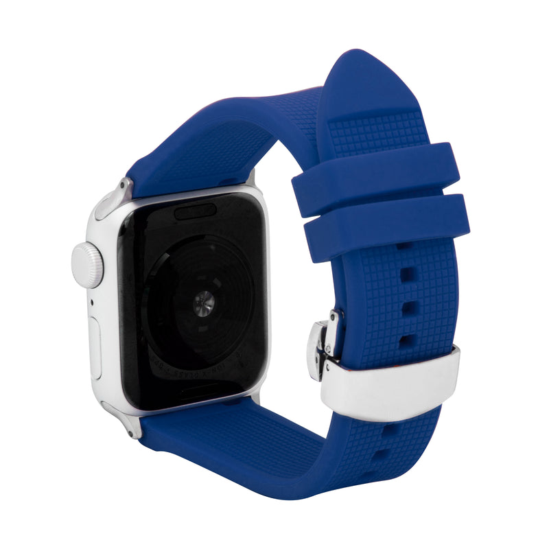 Silicone Adjustable Deployment Band  for Apple Watch Series 8/7/6/5/4/3/2/1/SE Blue (38mm | 40mm | 41mm) |  Dial