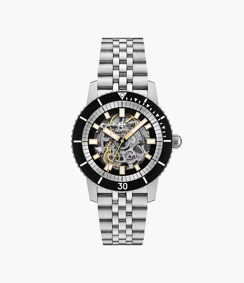 SEA WOLF COMPRESSION Stainless Steel Watch | Transparent Dial