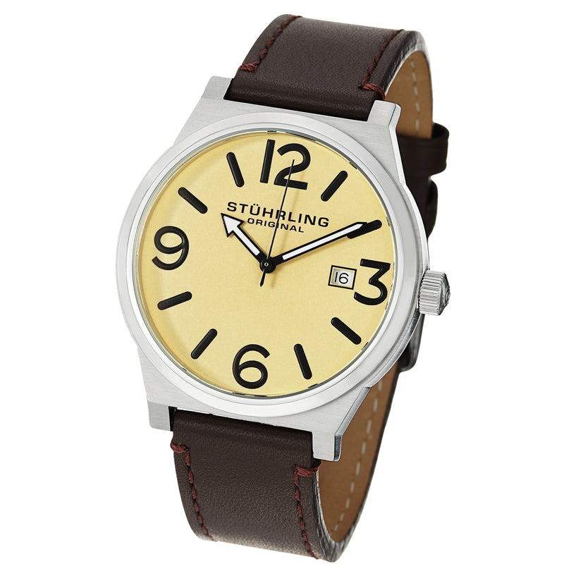 Aviator Brown/Leather/Champagne Dial/Silver Case | Champagne Dial