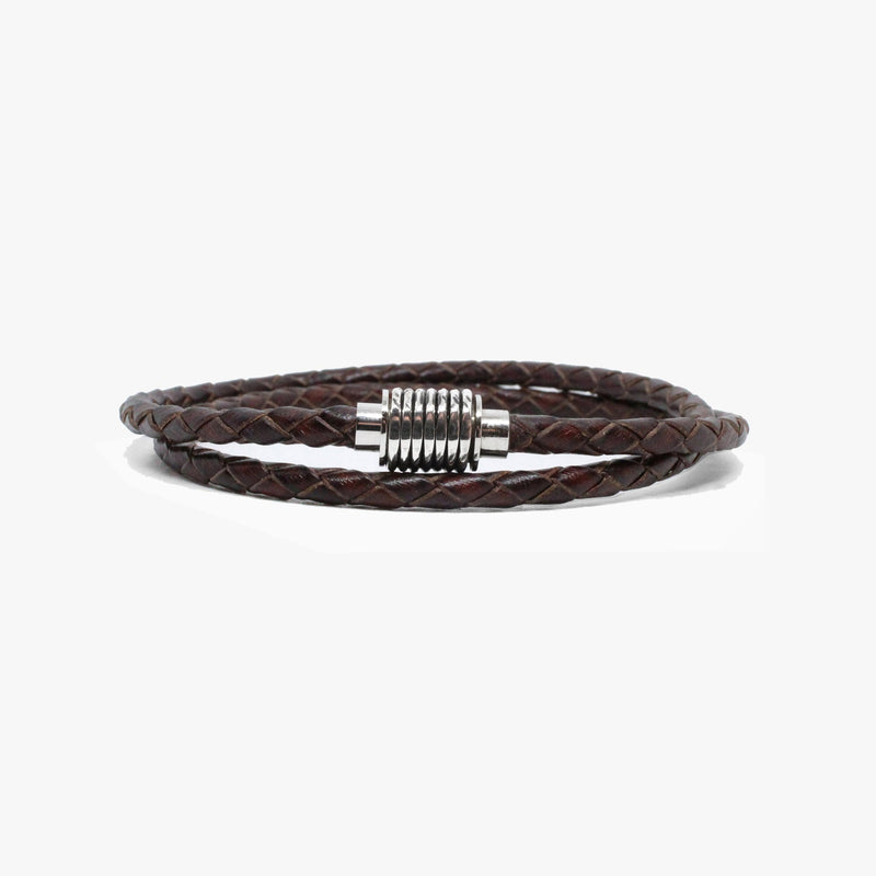 Sterling Coil, Leather Wrap