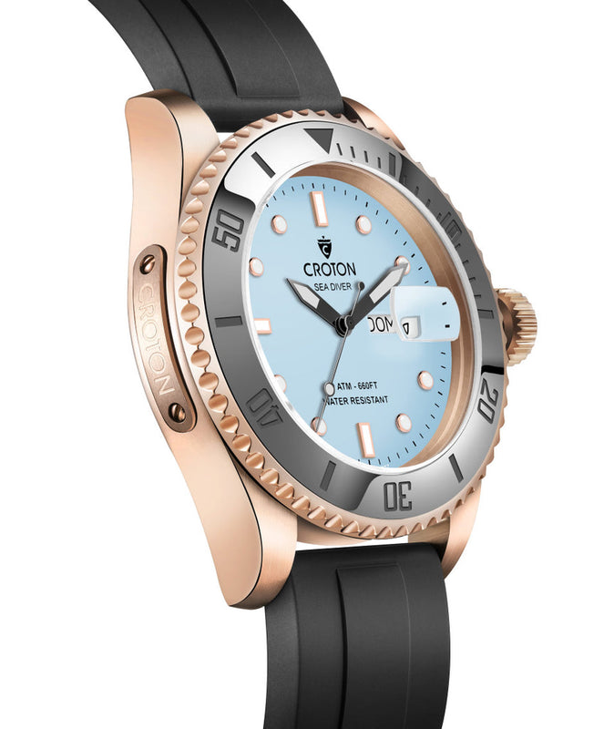 Sea Diver Rose/Baby Blue/Black | Blue Dial