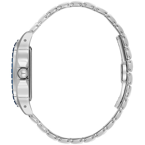 Square SDC - Stainless Strap - DK13647 Silver / Blue Bezel | Silver Dial