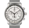 100 Jahre Chronograph Silver with Mesh Bracelet | Silver Dial