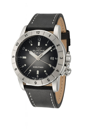 Airman Worldtimer 42mm / Black and Grey / Black | Black and Grey Dial