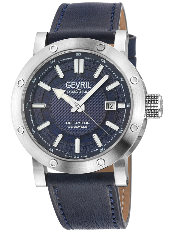 Flat Iron Swiss Made Automatic, 42mm Stainless Steel, Blue Dial, Blue Italian Leather Strap | Blue Dial