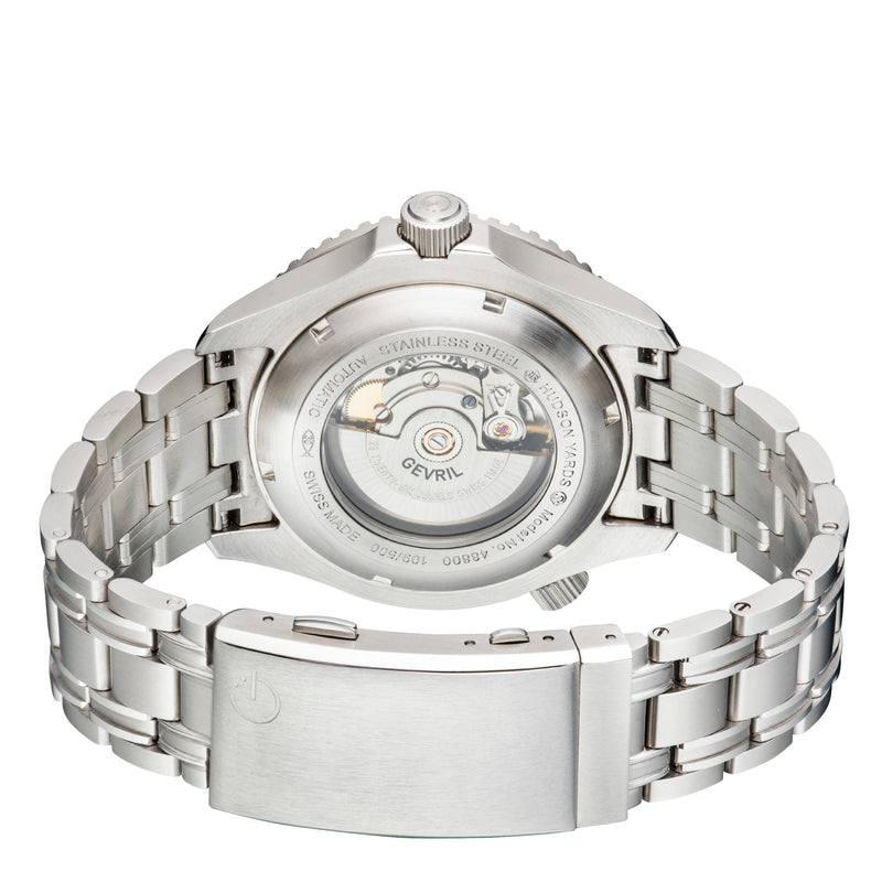 Hudson Yards Swiss Made Automatic SW200  Diver watch black Ceramic bezel inner rotating ring Black PVD | Black Dial