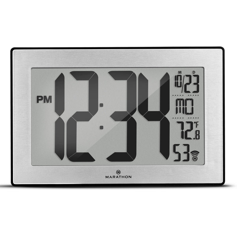 Self-Setting, Self-Adjusting, Wall Clock w/ Stand & 8 Time Zones atomic-self-setting-self-adjusting-wall-clock-w-stand-8-timezones