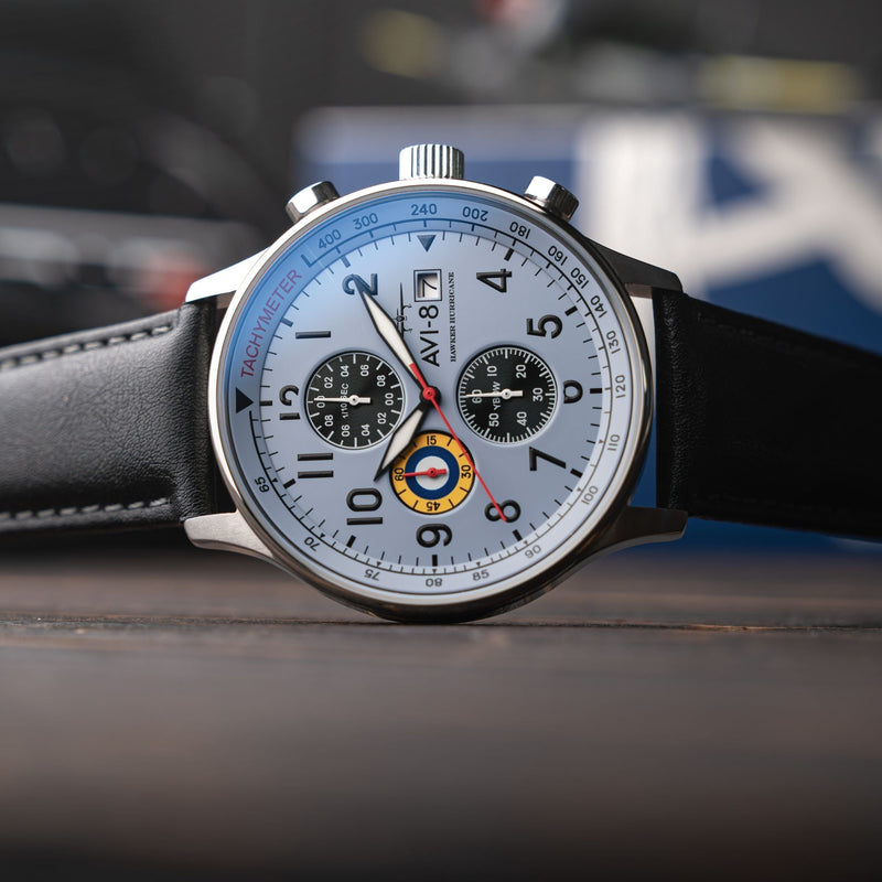 Classic Chronograph Gray / Black Leather | Gray Dial