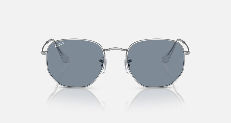 HEXAGONAL FLAT LENSES UNISEX Silver / Polar Blue |  Dial