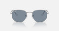 HEXAGONAL FLAT LENSES UNISEX Silver / Polar Blue |  Dial
