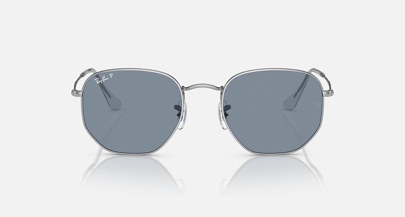 HEXAGONAL FLAT LENSES UNISEX Silver / Polar Blue |  Dial