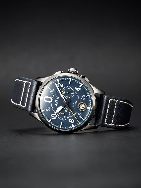 Spitfire Chronograph Blue / Leather | Blue Dial
