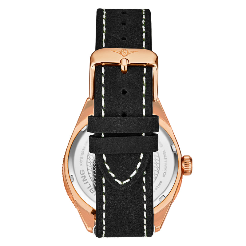 Monaco Black/Leather/Brown Dial/Rose Case | Brown Dial