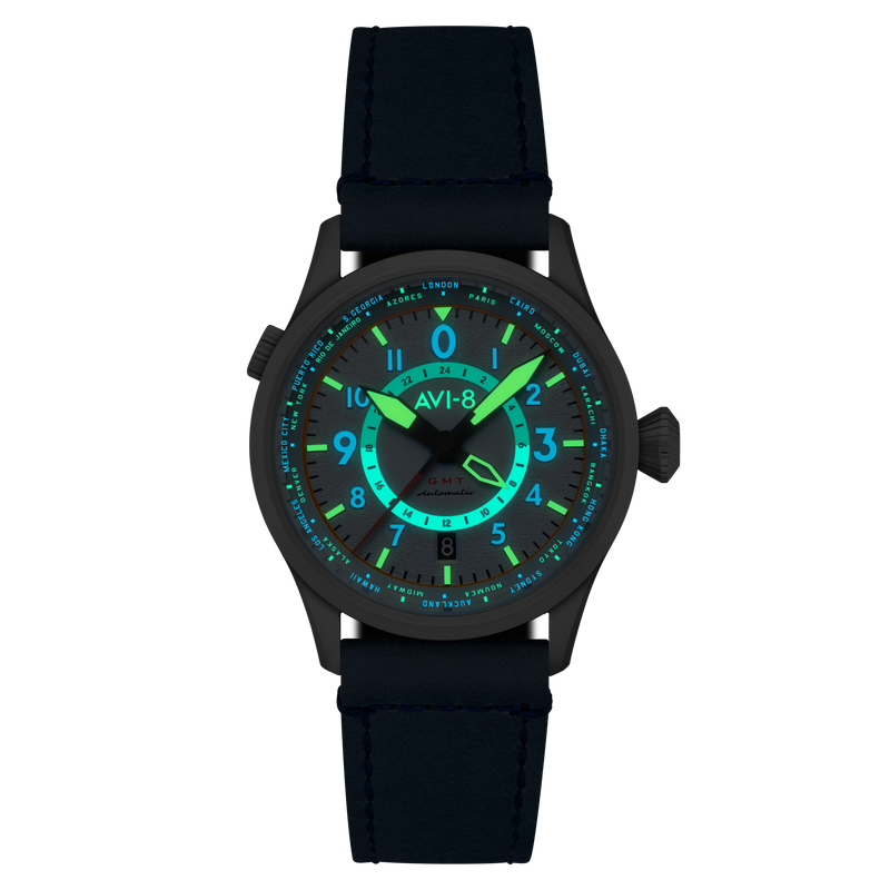 Wingman Worldtimer GMT Automatic Blue / Blue Leather | Blue Dial