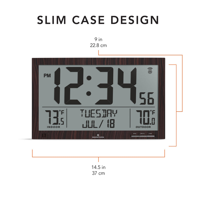 Self-Setting FC Clock with EXLarge Digits Indoor & Outdoor Temp Self-Setting FC Clock with EXLarge Digits Indoor & Outdoor Temp