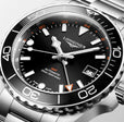 HYDROCONQUEST GMT Black / Stainless Steel | Black Dial