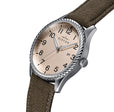 Crosswind Canvas-Overlaid Leather-Band Watch w/ Date Tan/Olive | Tan Dial