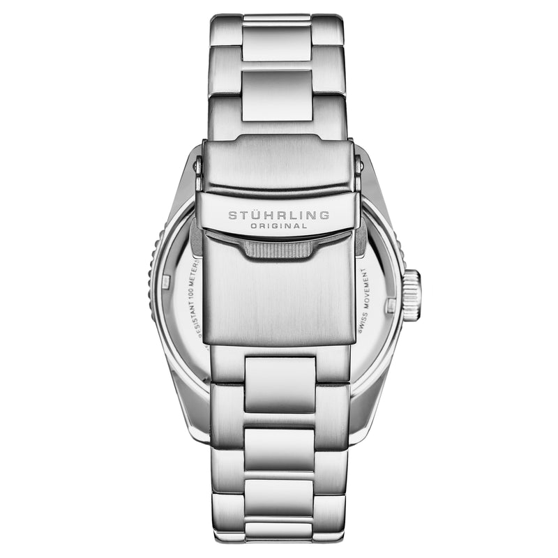 Voyager GMT 4017 Quartz GMT 42mm Diver Silver/Stainless Steel | Black Dial