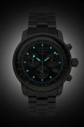 100 Jahre Chronograph Black with Metal Bracelet | Black Dial