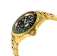 Wall Street Gevril Swiss Made SW330 IPYG Steel Rotating Bezel watch, Gold bezel, Black dial | Black Dial