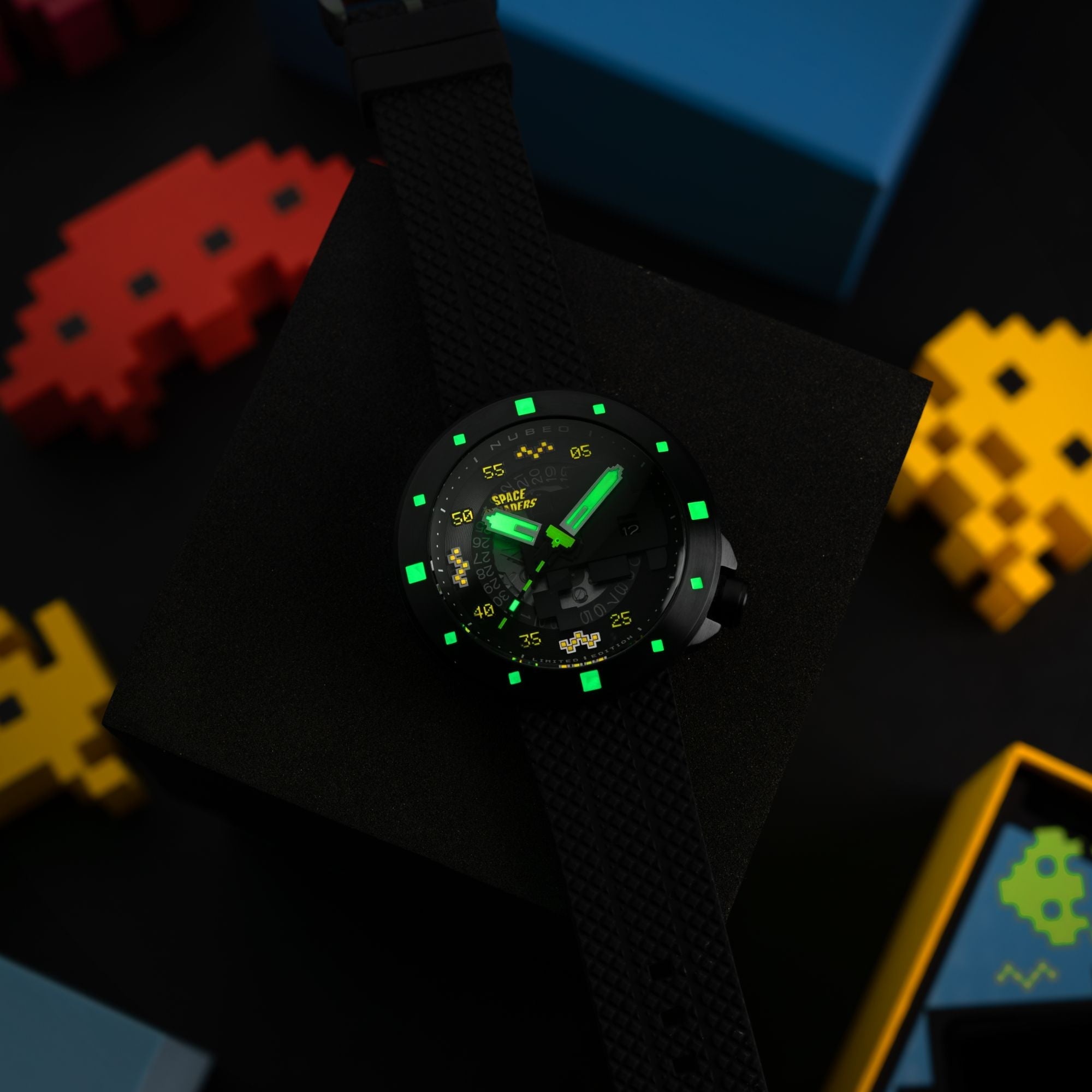 Cassini Automatic Space Invaders Limited Edition Black & Red / Black | Black Dial