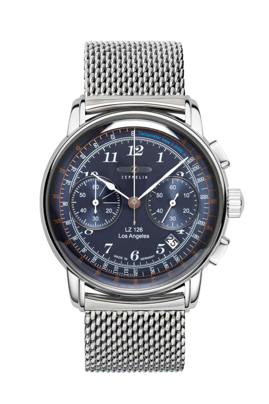 LZ 126 Los Angeles Blue with Mesh Bracelet | Blue Dial