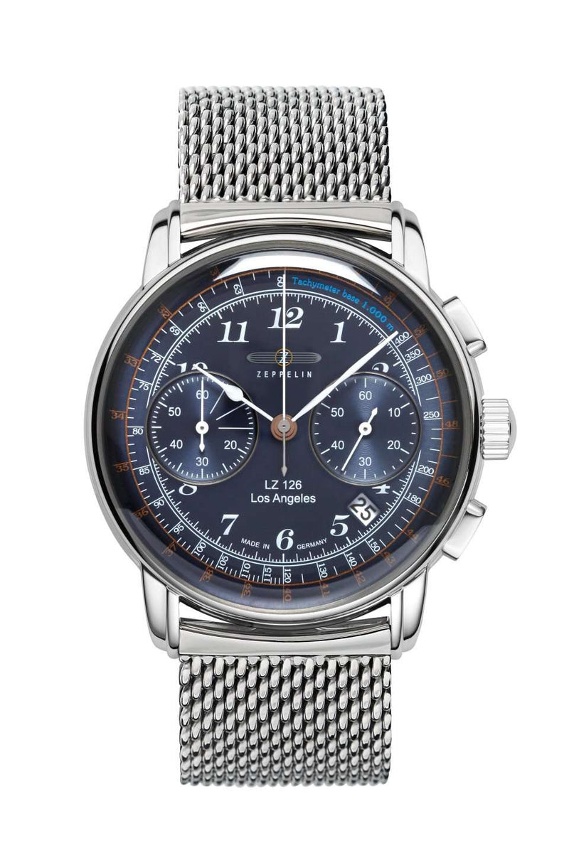 LZ 126 Los Angeles Blue with Mesh Bracelet | Blue Dial