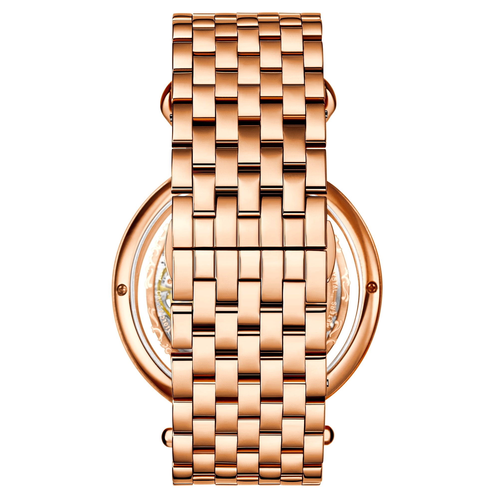 Emperor's Grandeur 4003 Dual Time Automatic 46mm Skeleton Rose/Stainless Steel | Rose / Salmon Dial
