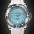 Damascus Swiss Automatic SW200 Deep Marine Explorer II Damascus/Light Blue Dial/White Strap | Light-blue Dial