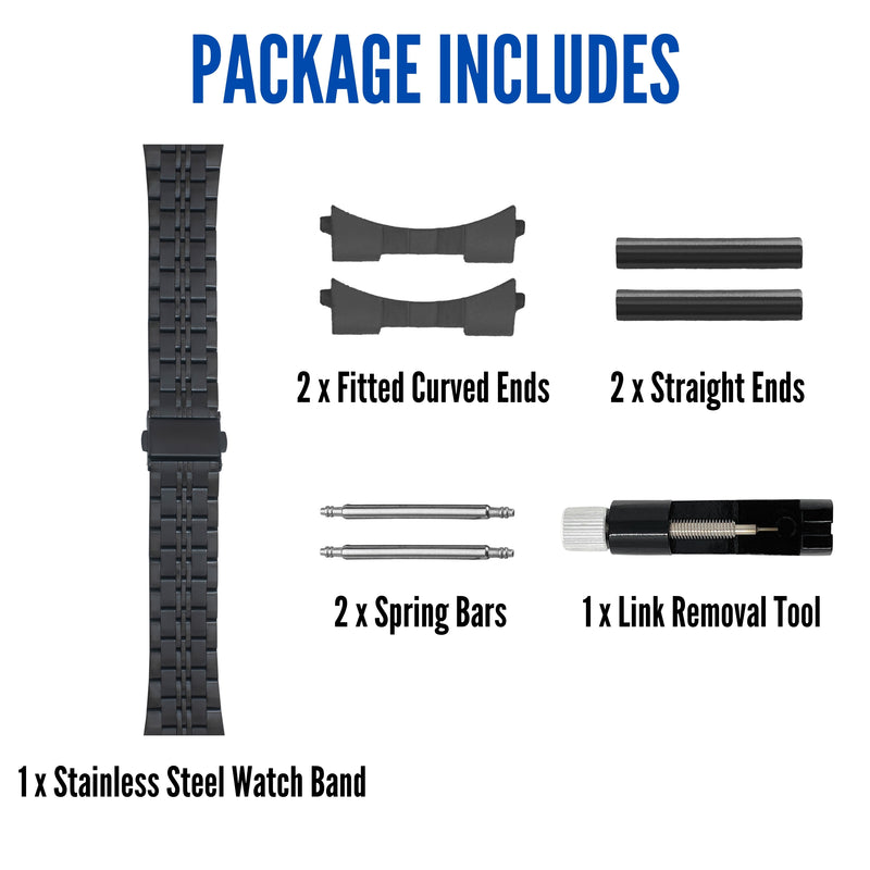 MET.615 | Jubilee Stainless Steel Watch Band 22mm / Black |  Dial