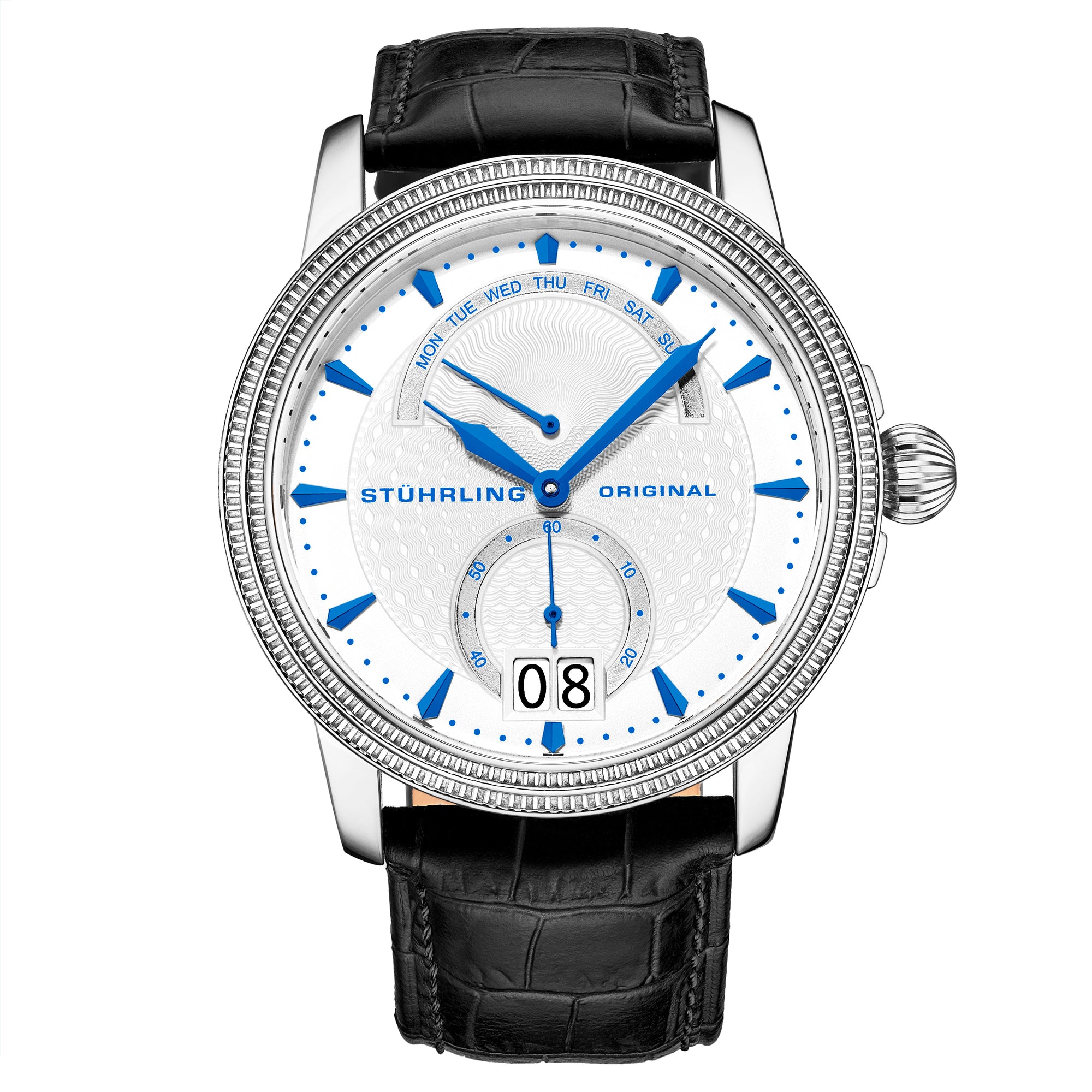 Symphony 788 Silver case/Leather strap/ Brass Dial | Silver Dial