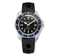 Diver GMT 200M Automatic Diving Watch - Blue & Black | Black Dial