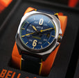 Bell X-1 Machbuster Automatic Blue / Blue Hybrid leather and rubber strap Blue Dial