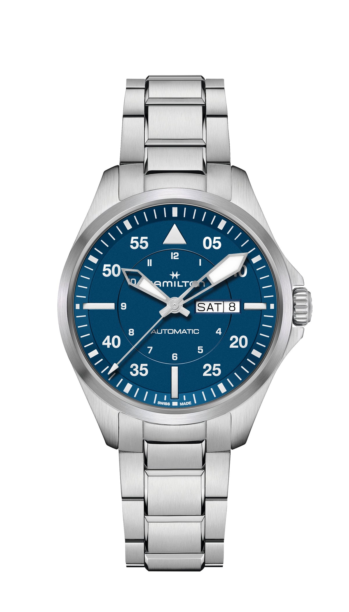 Khaki Aviation Pilot Day Date Auto Silver-tone