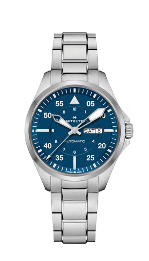 Khaki Aviation Pilot Day Date Auto Silver-tone