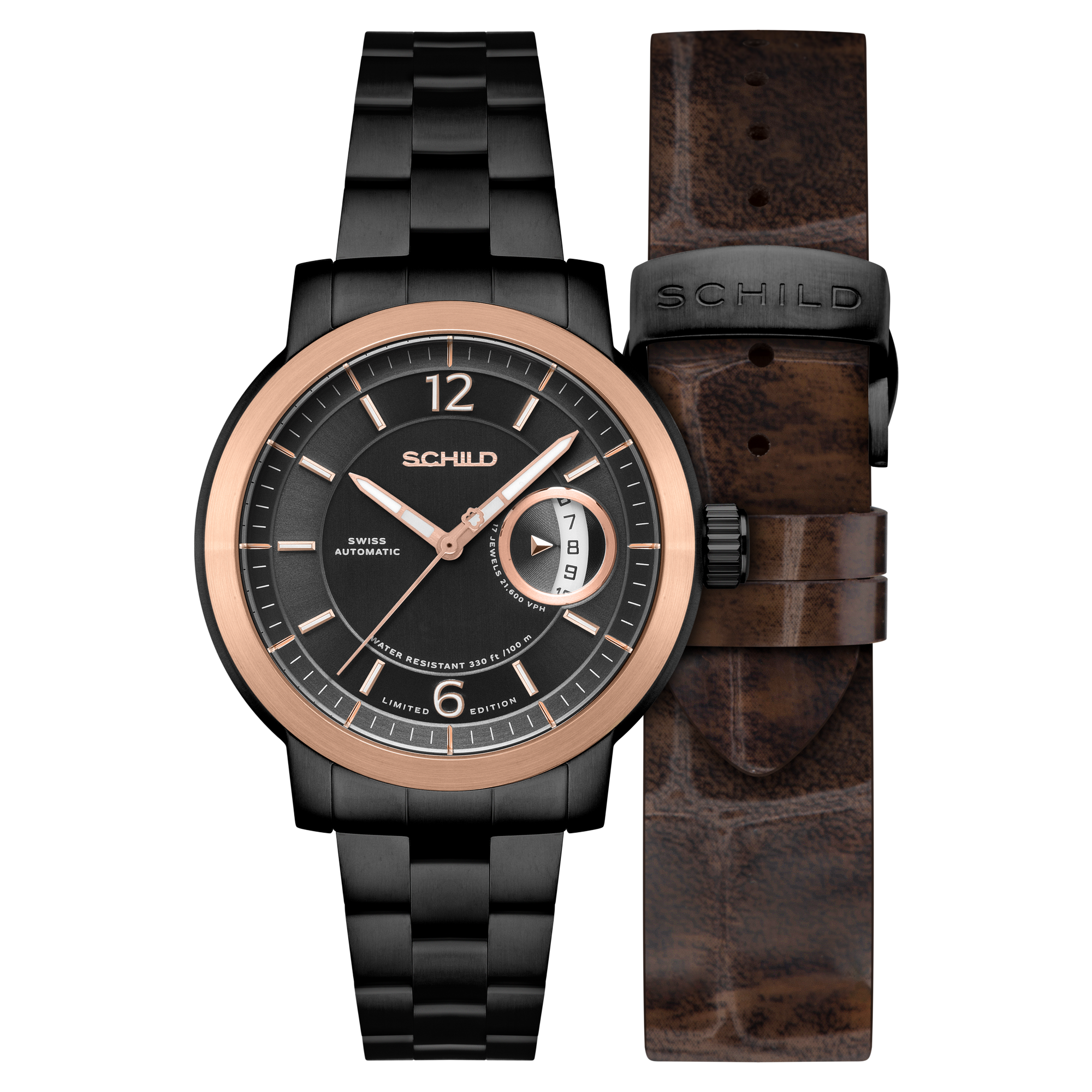 Heinrich Minimal Swiss Automatic Limited Edition Black / Black Stainless Steel | Black Dial