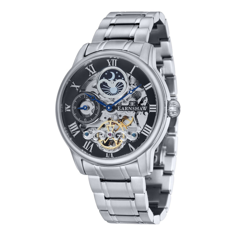 Longitude Automatic Skeleton Watch Grey & Stainless Steel / Solid bracelet Gray Dial