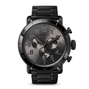 Runwell Sport Chronograph Watch Gunmetal Dial / Black Stainless Steel Bracelet Gunmetal Dial