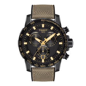Supersport Chrono Black / Brown Fabric Black Dial