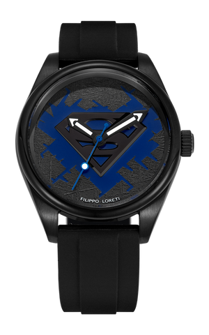 Superman Justice Automatic 42mm Black Black-Blue Dial