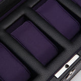 Windsor 5 Piece Watch Box, Black/Purple