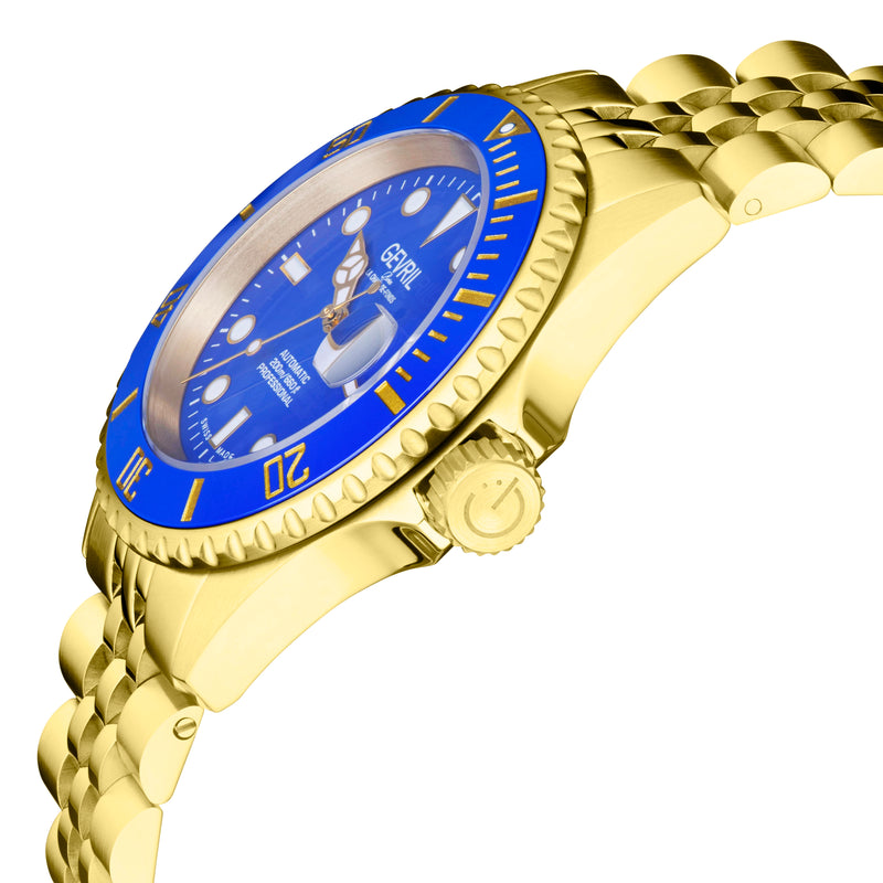 Wall Street Swiss Automatic  SW200 Blue Ceramic Bezel, IPYG Bracelet, Blue dial | Blue Dial