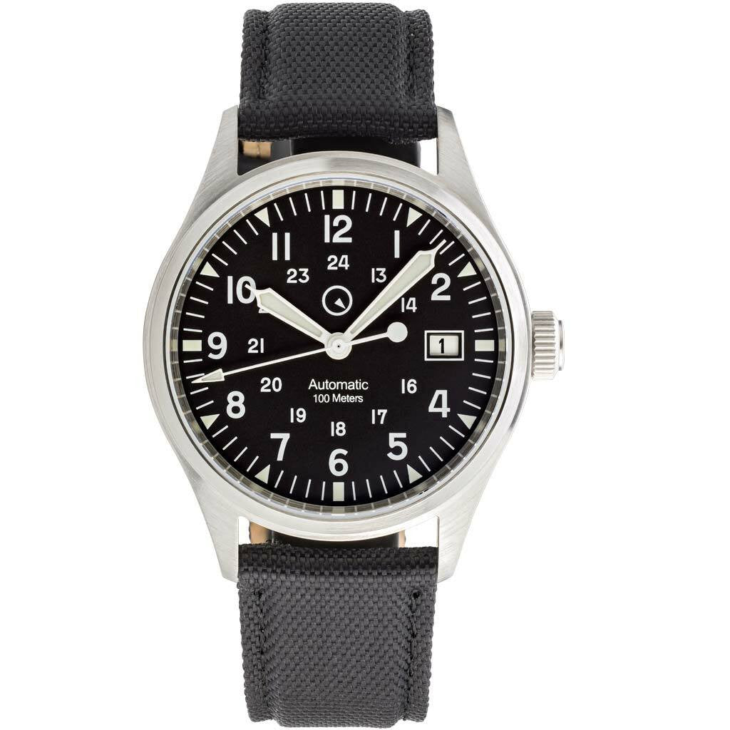 Islander Mitchel Automatic Field Watch with Nylon Weave Strap and an AR Sapphire Crystal